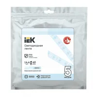 Светодиодная лента IEK IP65 12V 14,4Вт/м 6500К LED 5м, LSR2-2-060-65-3-05