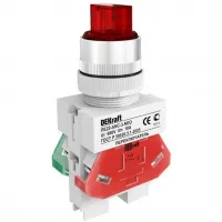 Переключатель Dekraft ПЕ22-ANC-2-RED-LED-24 25073DEK