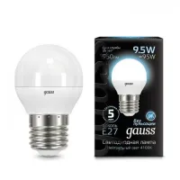 Лампа светодиодная Gauss G45 (Шар) Globe E27 9.5W 4100K, 105102210