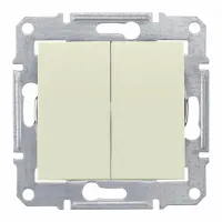 Выключатель 2-клавишный Schneider Electric SEDNA, скрытый монтаж, бежевый, SDN0300147