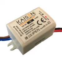 Блок питания для светодиодной ленты Kaisen 5W 12V 0-0,417A -30+40°С IP67 52х26х21mm, KPS-V12-5W67-5Y-RP