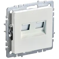 Розетка компьютерная двойная IEK BRITE RJ45 кат.5E РК10-2-БрЖ жемчуг, BR-K20-1-K36