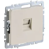 Розетка компьютерная IEK BRITE RJ45 кат.5E РК10-БрКр бежевый, BR-K10-1-K10