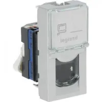 Розетка компьютерная RJ45 Legrand MOSAIC, алюминий