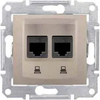 Розетка компьютерная 2xRJ45 Schneider Electric SEDNA, скрытый монтаж, титан, SDN4400168