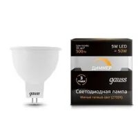 Лампа диммируемая светодиодная Gauss MR16 GU5.3-dim 5W 4100K, 101505205-D