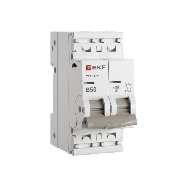 Автоматический выключатель ВА 47-63N 2P 50А (B) 6кА PROXIMA EKF