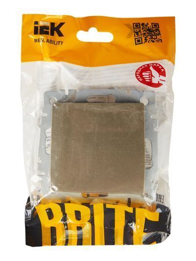 BRITE Выключатель 1-клавишный проходной 10А ВС10-1-6-БрШ шампань IEK