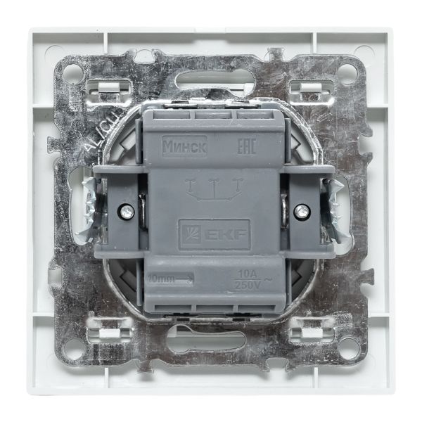 Минск Выключатель 1-клавишный СП с индикатором,10А, белый EKF Basic