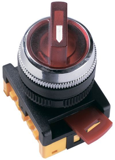 Переключатель АNСLR-22-3 на 3 фиксированных положения красный неон/240В I-O NO+NC GENERICA