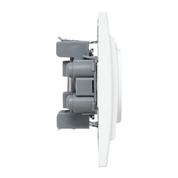 Минск Розетка 2-местная СП без заземления 10А белая с защ. штор. EKF Basic