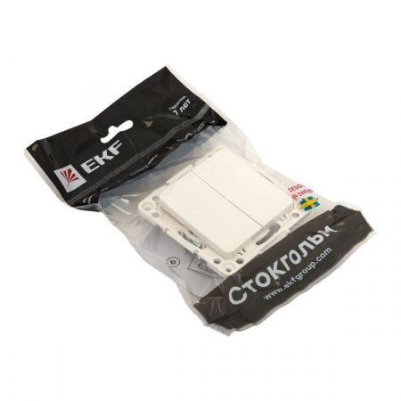 Стокгольм Механизм Выключателя 2-кл. проходного 10А винтовые клеммы белый EKF PROxima