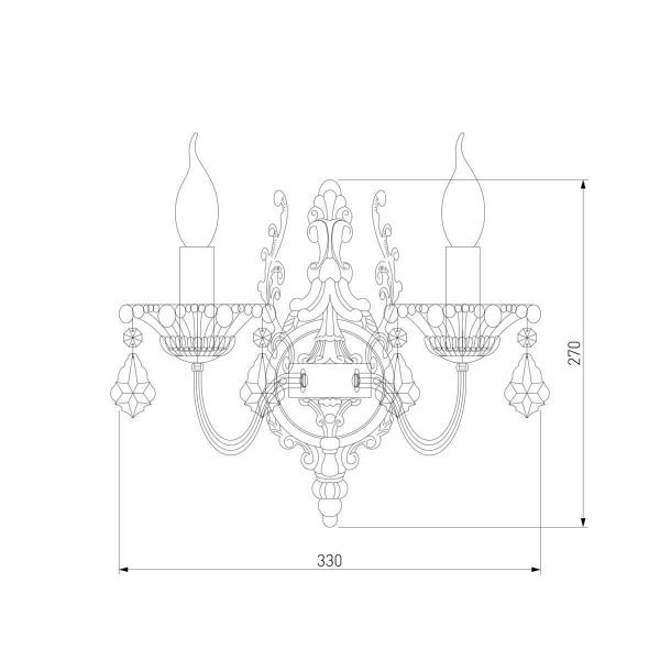 Бра Eurosvet 3281/2 белый с золотом/тонированный хрусталь Strotskis