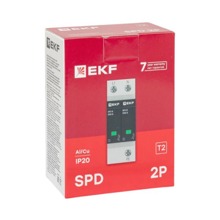 Ограничитель импульсных напряжений ОПВ-B/2P In 30кА 440В с сигн. EKF