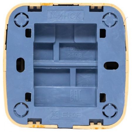 Выключатель 2-клавишный ОП Минск 10А с индикатором светлое дерево EKF