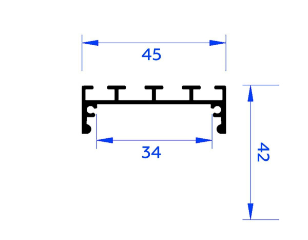 Профиль алюминиевый накладной/подвесной "Profile System" AMBRELLA LIGHT ILLUMINATION GP3070BK