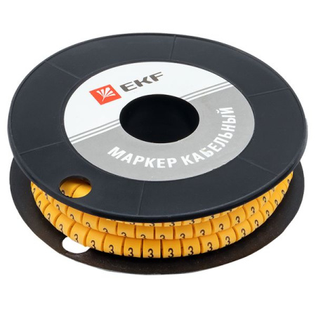 Маркер кабельный 2,5 мм2 "3" (1000 шт.) (ЕС-1) EKF PROxima