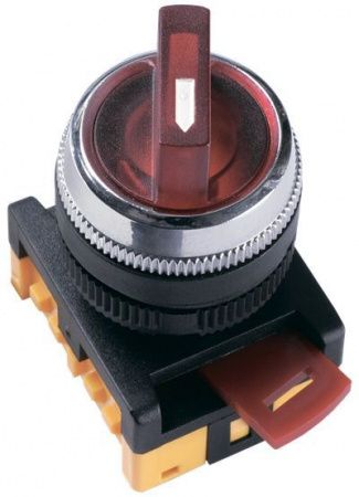 Переключатель АNСLR-22-3 на 3 фиксированных положения красный неон/240В I-O NO+NC GENERICA