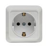 Рим Розетка 1-местная 16А с заземлением белая EKF