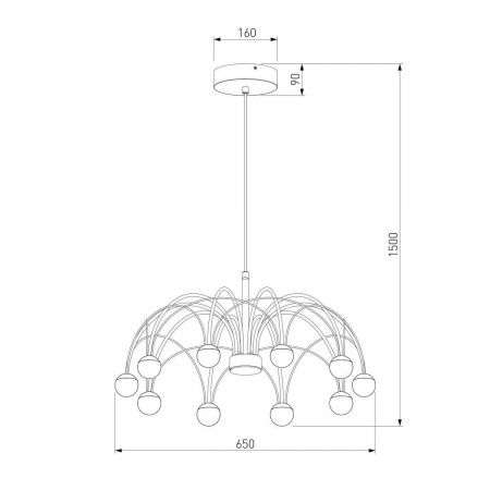 Подвесная светодиодная люстра Eurosvet Ragno 90034/10 LED черный