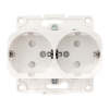 Стокгольм Механизм Розетки 2-местной с/з 16А автоматические клеммы белый с защ. штор. EKF PROxima