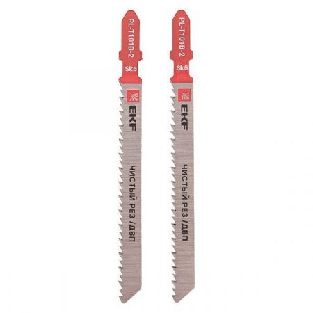Пилки для электролобзика прямые T101B (чистовой рез по ДВП)(SK5)(2 шт) EKF Expert