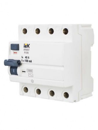 ARMAT Выключатель дифференциального тока R10N 4P 40А 100мА тип AC IEK
