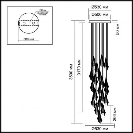 Каскадная светодиодная люстра Odeon Light Exclusive L-Vision Afalina 5442/137L