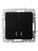BRITE Выключатель 2-клавишный с индикацией 10А ВС10-2-1-БрЧ черный IEK