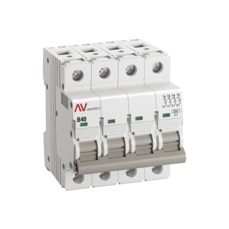 Выключатель автоматический AV-6 4P 40A (B) 6kA EKF AVERES