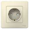 Sch.El. BLANCA молочный С/У РОЗЕТКА с заземлением со шторками, 16А, 250В,  BLNRS001112